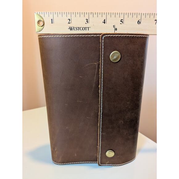 Le Vent Genuine Leather Notebook Cover Portfolio Handmade Brown, Journal Cover